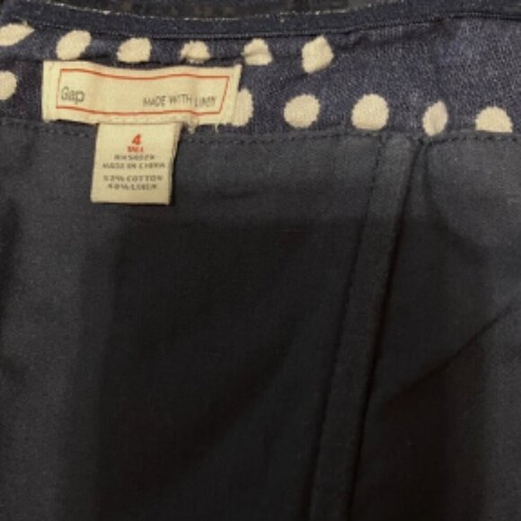 TALL GAP Strapless Polka-Dot Tailored Fit Linen Dress - Picture 3 of 3